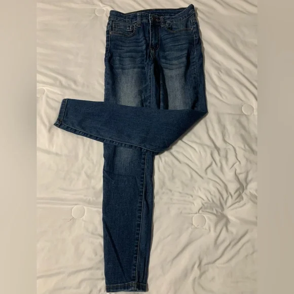 Grace & Lace Jeans Womens 2 Blue Jegging Skinny Stretch Knit Cotton Denim Dark - Picture 4 of 12